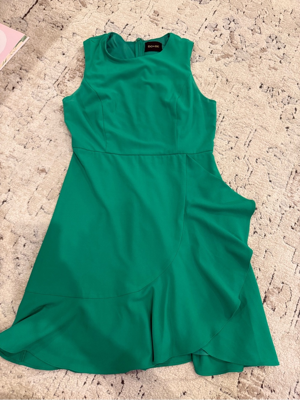 DO+BE Green Sleeveless Ruffle Hem Dress